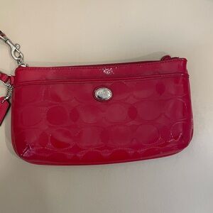 Coach Red Clutch Wristlet Vibrant Design